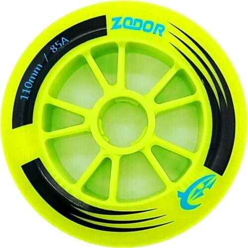 [110mm 100mm 90mm] 85A Yellow Green Inline Speed Skates Wheel ZODOR Grip Racing Marathon Wheels, 2 Pieces/set