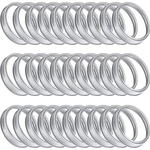 30 Pieces Wide Mouth Mason Canning Jar Replacement Metal Rings Rust Proof Screw Bands Tinplate Metal Bands Rings 86 mm