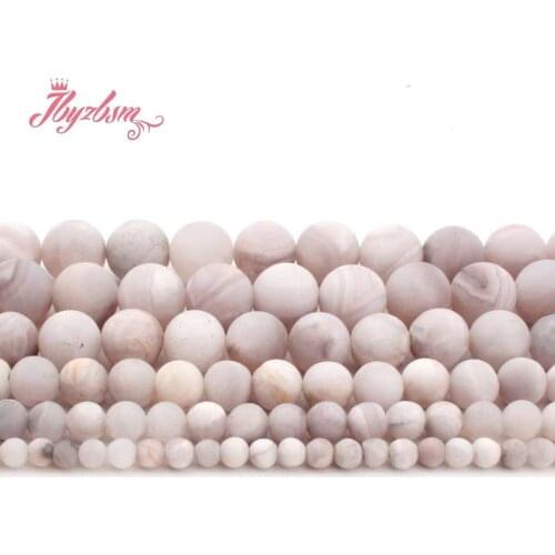 6/8/10/12mm Round White Crazy Lace Agates Frost Natural Stone Beads For DIY Necklace Bracelets Jewelry Making 15" Free Shipping