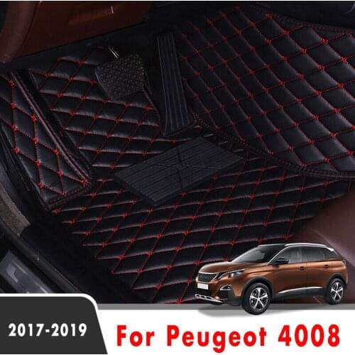 Car Carpets For Peugeot 4008 2019 2018 2017 Car Floor Mats Artificial Leather Waterproof Custom Interior Accessories Foot Pads