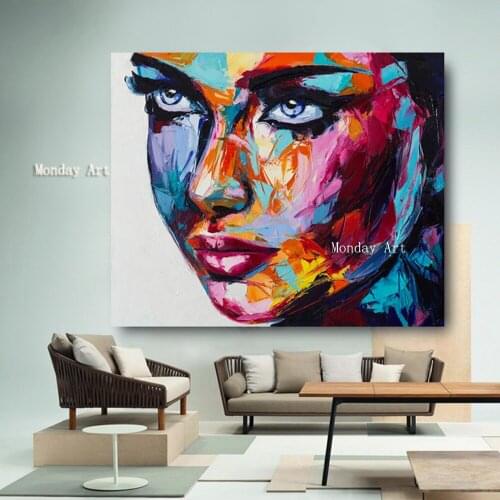 Large Size handmade Fantasy Woman Face oil painting Canvas figure Oil Paintings Modern Wall Art painting For living room bedroom