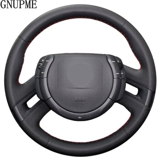 GNUPME Artificial Leather steering cover Hand-Stitched Black Car Steering Wheel Cover for Citroen C4 Picasso 2012-2014 C-quatre