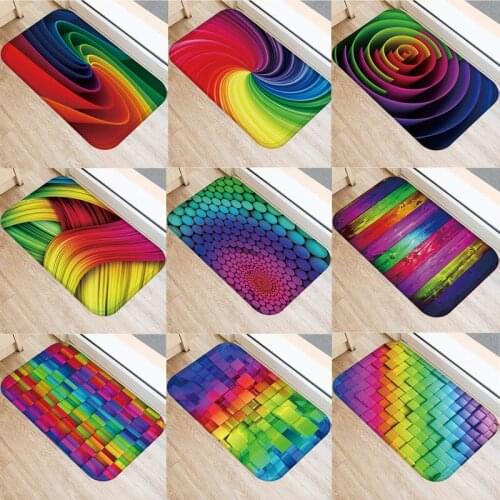 Colorful Geometric Floor Mat Carpet Entrance Doormat Outdoor Printed Floor Rug for Living Rooms Bedroom Kitchen Mat In Hallway
