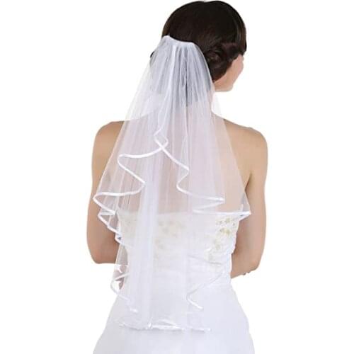 Elegant 1T 1 Tier Ribbon Bride Bridal Veil