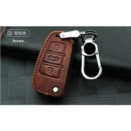 Car Leather Case Cover For Audi A1 A3 A4 A5 Q7 A6 C5 C6 A7 A8 R8 S4 S5 S6 S7 S8 SQ5 2015 2016 2017 2018 Flip Key Protective