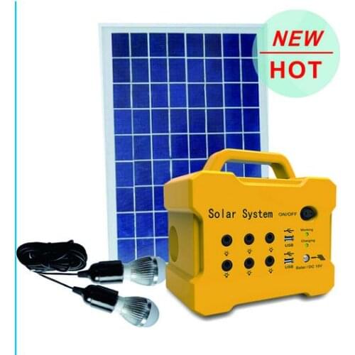 20W,18V small portable solar home system for home lighting,mobile charging,FM&SD Card function