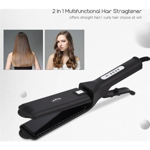 Professional Hair Straightener Ceramic Corrugated Iron Corn Plate Wave Corrugation Flat Irons Electric Curling Crimpe Wide Plate
