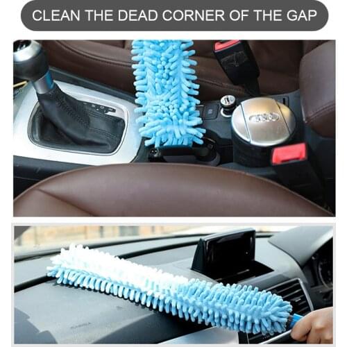 Adjustable Microfiber Dusting Brush Car Furniture Household Dust Duster Blue Orange Cleaning Dust Brush For Car and Home