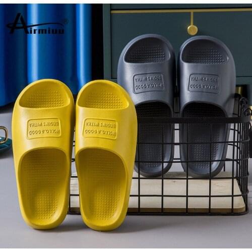 Men Slippers Summer EVA Soft Sole Slides Non-slip Bathroom Flip Flops Indoor Home Thick Platform Slippers Women Beach Sandals