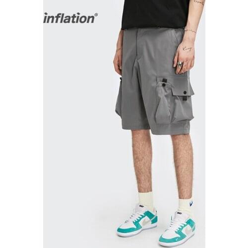 INFLATION Harajuku Cargo Shorts Men Japanese Streetwear Summer Fashion Khaki Shorts For Men Plus Size Casual Shorts 3573TS21