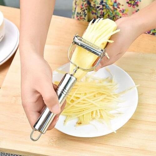 Stainless Steel Potato Cucumber Carrot Grater Julienne Peeler Vegetables Fruit Peeler Double Planing Grater Kitchen Gadget Tools