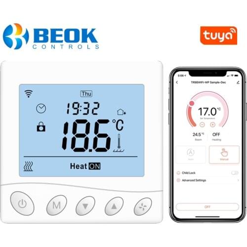 Beok Tuya Thermostat Wifi Temperature Controller for Gas Boiler Smart Life Programmable Works with Alexa