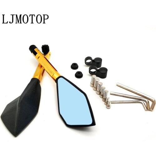 Motorcycle Mirrors Moto Side Rearview Mirrors CNC Aluminum For Suzuki GSXR1100 GSXR400 GT250 GT550 RG500 RGV250 VS800 VZ800