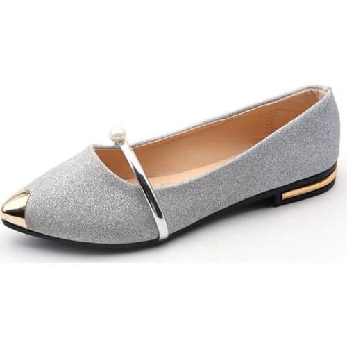 GZM Womens Casual Shoes Retro Suede Metal Flat Shoes Simple Pointed Toe Dress Shoes Women Designer Shoes