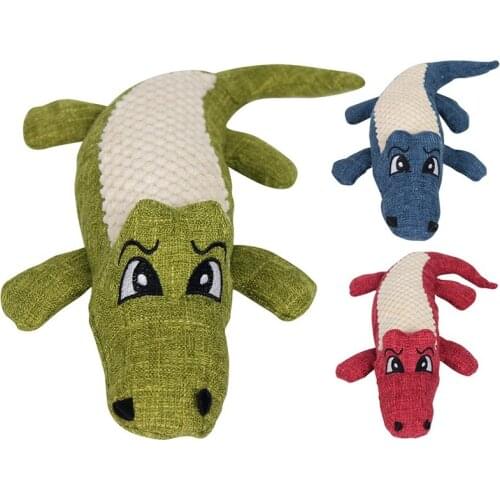 Pet Dog Chew Toy Linen Plush Animal Toy Dog Chew Squeaky Sounding Cleaning Teeth Toy Pet Teeth Cleaning Training Supplies