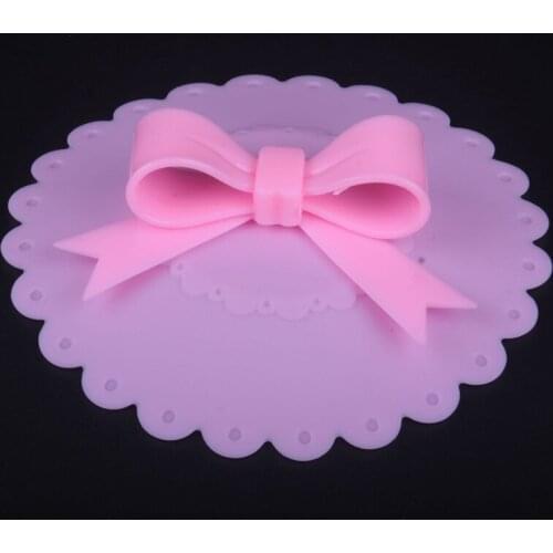 1PC For Glass Mugs Bowl Cover with Bowknot Cup Lid Silicone Drinkware Part Kitchen Supplies
