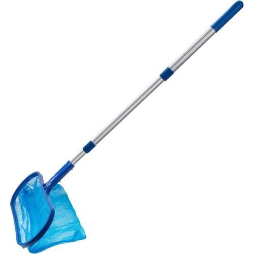 1 Pcs Swimming Pool Skimmer Net Telescopic Pole Ponds Cleaning Debris Leaf Rake Skimmer Net with Adjustable Telescopic Pole