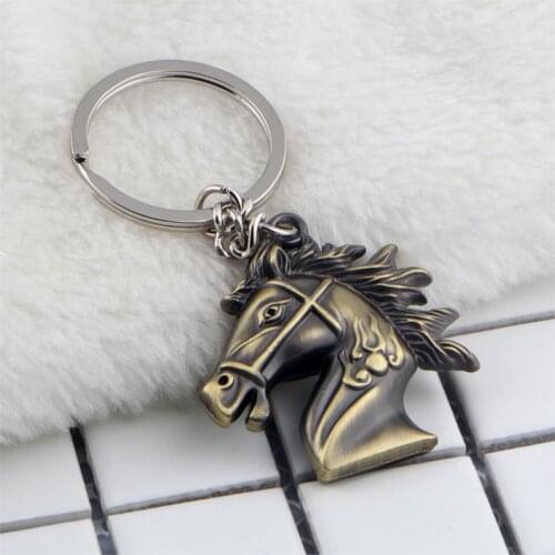 1 Pieces Fashion Key Chain Horse Horseshoe Car Keychain Handmade Jewelry Key Chains Bag Charm Keyring Gift for Girls