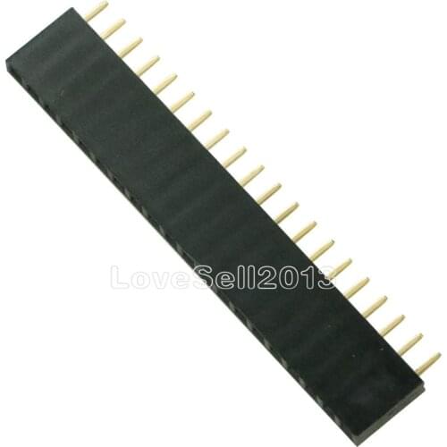 10Pcs 2.54mm 20Pin Single Row Female Pin Header 1x20 Straight Pin Socket Connector Pitch for Arduino NEW