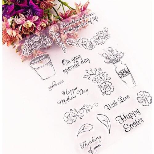 15x20.5cm Container gardening Transparent Silicone Rubber Clear Stamps cartoon Scrapbooking/DIY Easter Childrens toys album