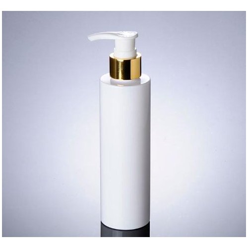 200ml 100pcs Wholesale Electrochemical PET white bottle with aluminum gold screw pump