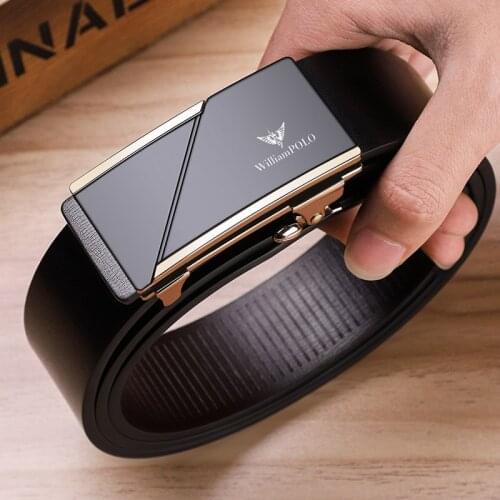 2020 Genuine leather Brand Belt Men Top Quality Genuine Luxury Leather Belts for Men Strap Male Metal Automatic Buckle