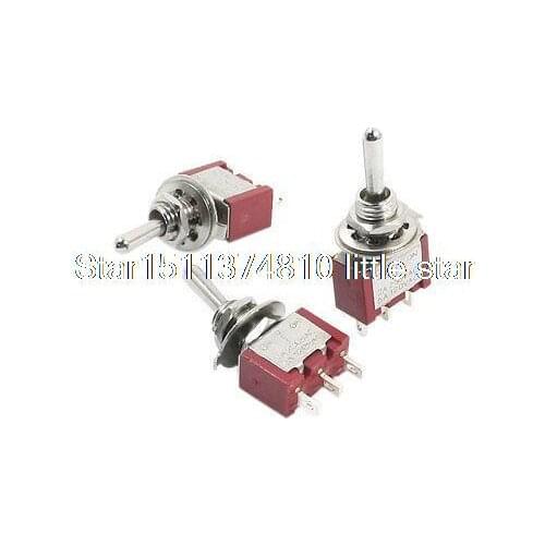 3PCS 6mm Mounting Hole Dia 3-Way SPDT Toggle Switches AC 250V/2A 120V/5A