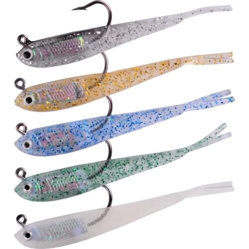 5pcs Fishing Lures Sea Fishing Tackle Soft Bait Lead Spoon Jig Fishing Lures7.5cm 6g Artificial Bait Jig Wobbler Silicon Lure