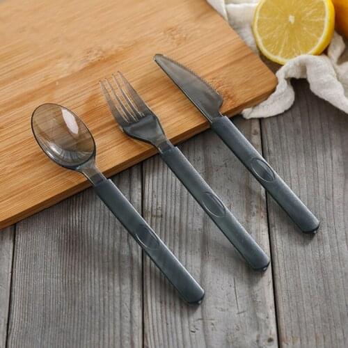 50Pcs Disposable Tableware Plastic Knife Fork Spoon Luxury Dinnerware for Wedding Birthday Party Supplies