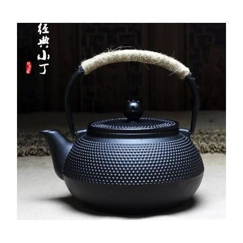 900ml Pig iron Tea Pot Kung Fu Tea Health Iron Pot Boiled Tea iron Kettle Cast iron Teapot Oxidized Uncoated Free Shipping