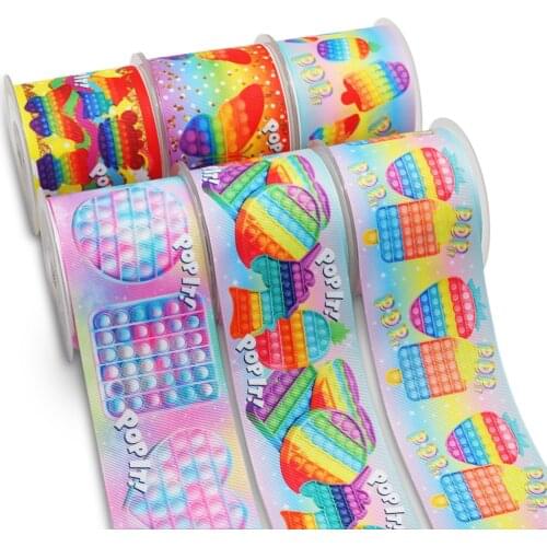 Choshim accessories 10 Yards Per Size Cartoon Ribbon Printed Grosgrain Ribbon DIY Bow Bag Material 55860