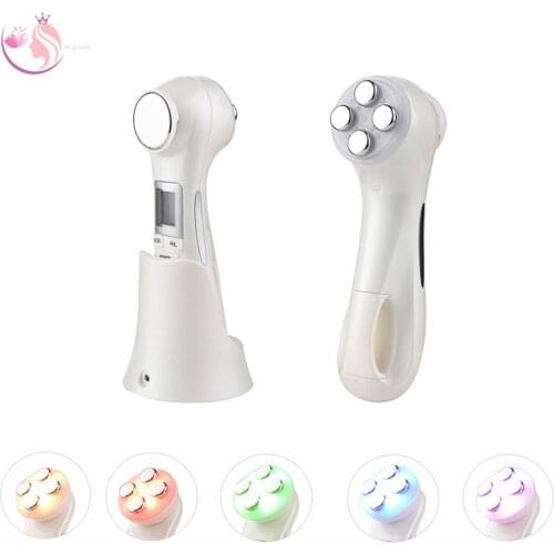 6in1 Led Photon Therapy Face Lifting Massager Ultrasound Vibration Facial Skin Rejuvenation Machine RF EMS Beauty Skin Care Tool