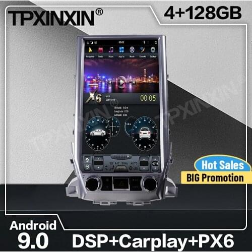 128G Tesla Screen Carplay Android Car Radio 2 Din Stereo Receiver For Toyota Lander Cruiser LC200 2016 20017 2018 GPS Audio Unit