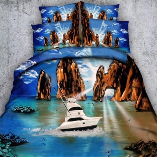 Free shipping 3d bike/boat/motor van 1 duvet cover&2 pillow cases home textile twin/full/queen/king/super king size bedding set