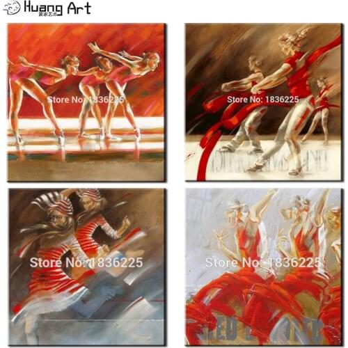 Pure Handpainted Dancers Acrylic Painting on Canvas Impression Dancer Figure Oil Paintings For Living Room Home Decor Wall Art