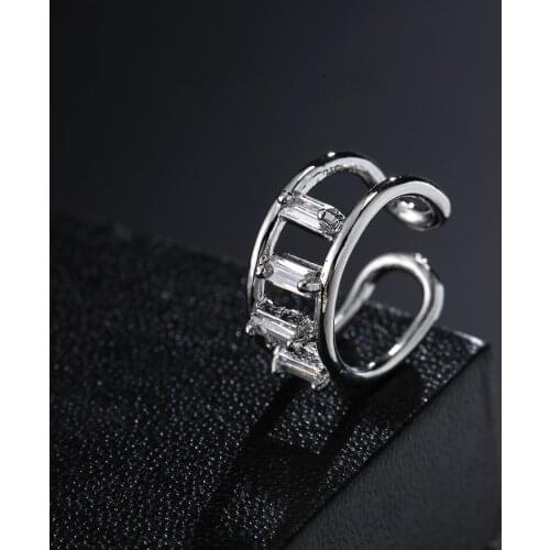 Cxwind New Arrival Zircon CZ Ear Cuff Stackable C Shaped Ear Clips No Pierced Cartilage Earring for Women Earcuffs Jewelry