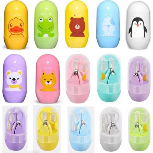 Baby Healthcare Kits Baby Nail Care Set Infant Finger Trimmer Scissors, Nail Clippers Cartoon Animal with Storage Box