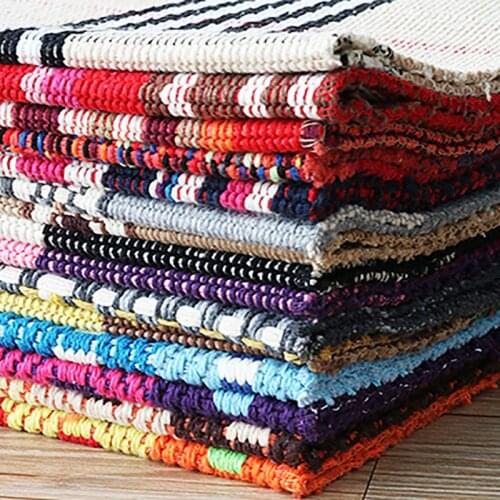 Reversible Hand Woven Cotton Rug Machine Washable Durable Throw Rugs for Bedroom,Living Room, Kitchen, Laundry Room,Hallway,Bath