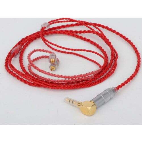 Preffair Red Custom Made 4 Core MMCX Cable Earphone Upgrade Cable for Shure SE846 SE535 SE315 SE215 UE900