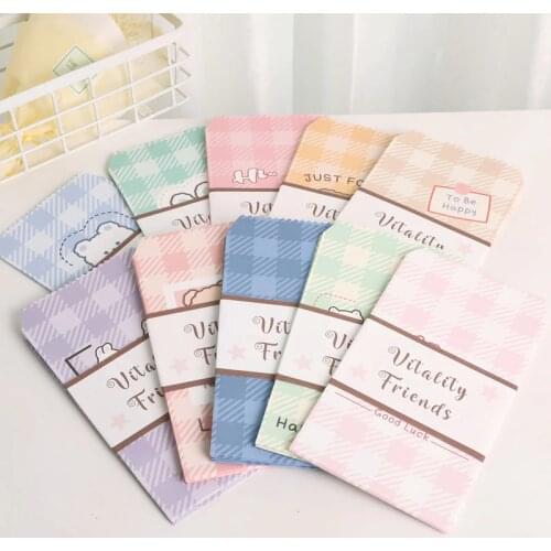 10pcs Fresh Color Checkered Series Paper Envelope Cute Kawaii Wedding Invitation Blessing Greeting Card Letter Gift Envelope
