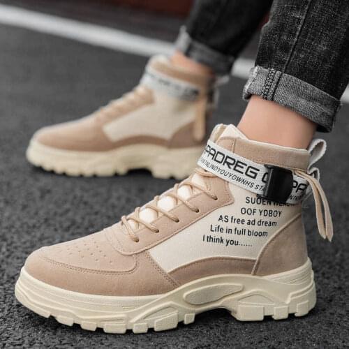 Platform Mens Sport Shoes Autumn High Top Sneaker Running Breathable Lightweight Running Walking Trend Male Shoes Outdoor W2