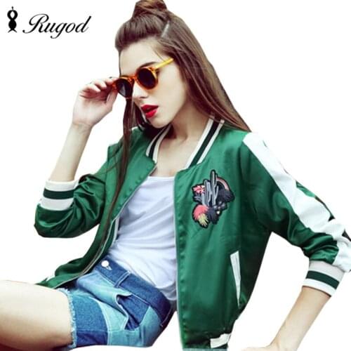 Women Bomber Jacket 2018 Female Brand Baseball Jackets Casual Basic Coat Fashion Embroidered Woman Outerwear chaquetas mujer