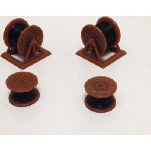 Outland Models Car Load Cable Drum 4pcs HO OO Scale Train Railroad Scenery