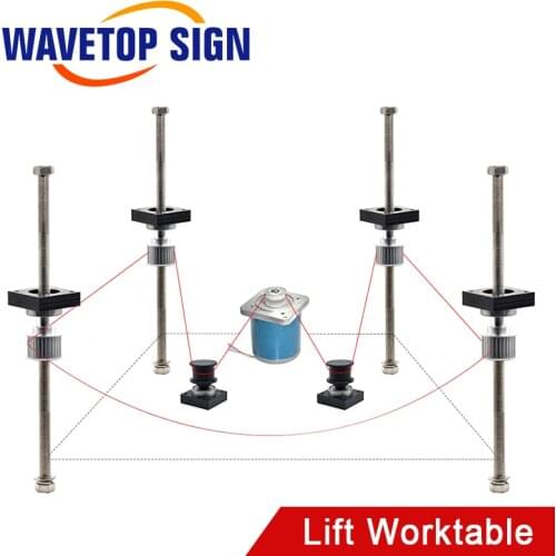 Motorized Up and Down Table Platform Lift Metal Parts Lift Range 300mm Without Motor for CO2 Cutting and Engraving Machine