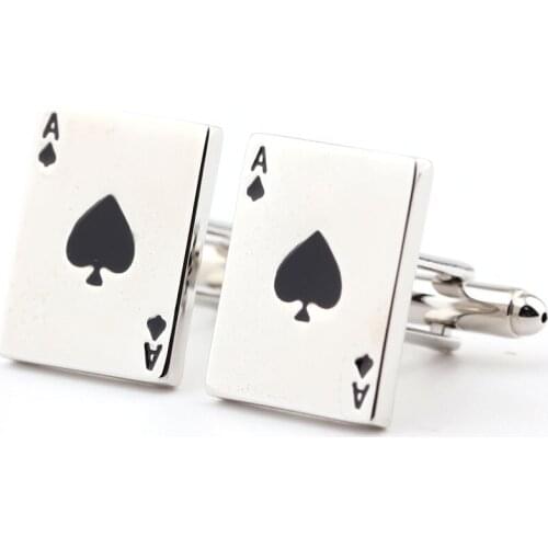 Mens shirt cuff links poker cufflinks