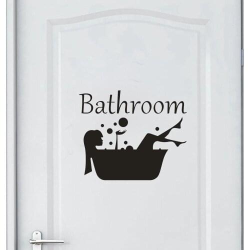 Bathroom Wall Sticker Letter Removable Art Vinyl Mural Home Room Toilet Door Vinyl Decal Transfer Vintage Decoration Quote Art