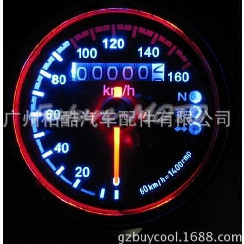 By DHL or Fedex 20pcs Partol Motorcycle Speedometer Odometer Gauge ATV Bike Scooter Backlit Dual Speed Meter with LED Indicator
