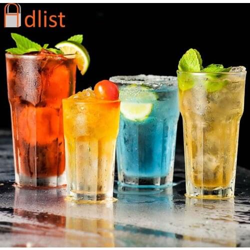 6pcs Plastic Beverage Tumbler Juice Water Cups Transparent Drinking Cups Bar Beer Glasses Cup Party Restaurant 10/13/19.5OZ
