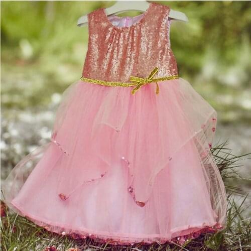 Kids Wedding Party Dress Girls Princess Dresses baby girl sequin dress girls Evening Embroidered Gauze Princess Dress year 2-6