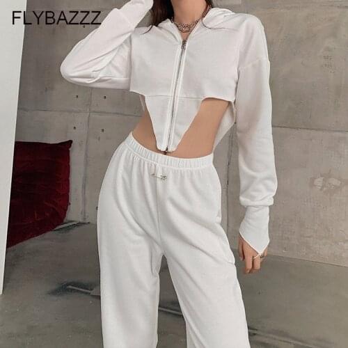 Casual Sporty Hooded Two Piece Yoga Sets Women Long Sleeve Autumn Winter Workout Activewear Crop Cardigan And Pant Tracksuits